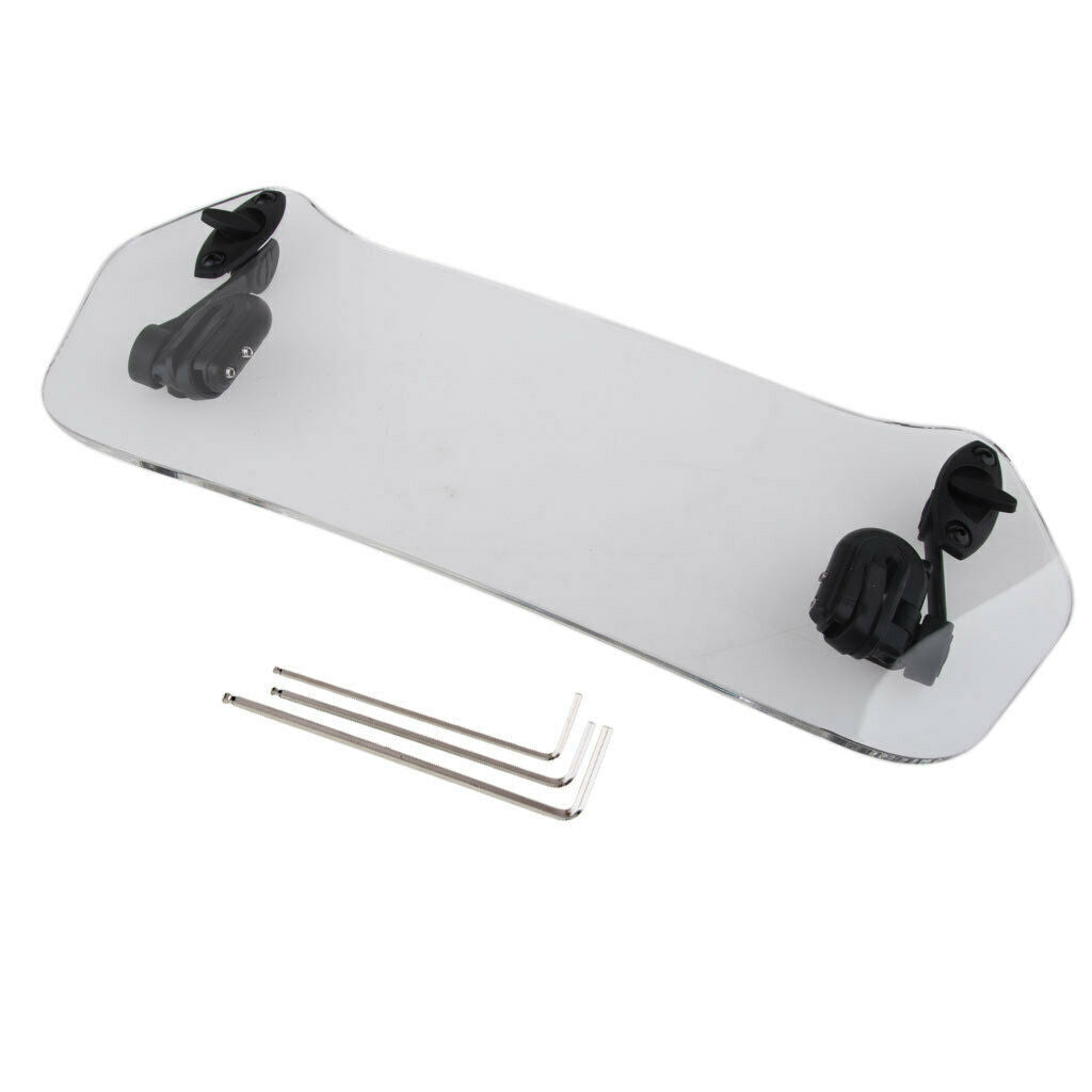 370mm Motorcycle Adjustable Clamp On Extension Windshield Wind Deflector Hand