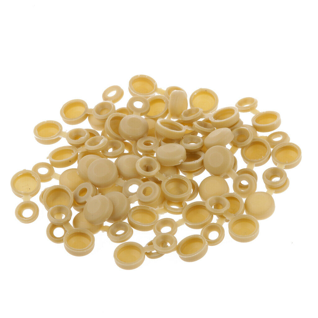 Pack of 150 Polypropylene Plastic Hinged Screw Cover Caps  for 6g/8g Diameter