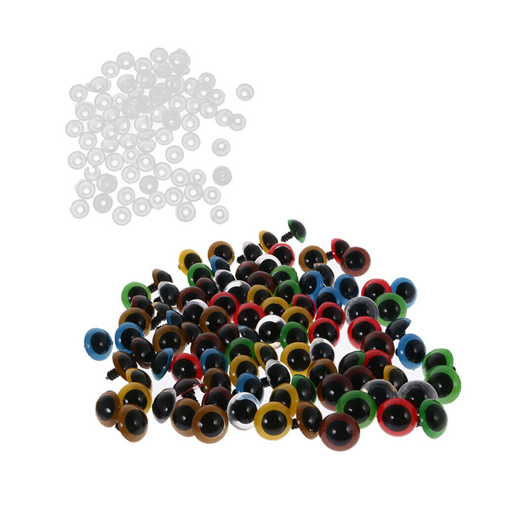 300x Plastic 8mm 10mm 12mm Safety Eyes with Washers for Crafts Plush Animals