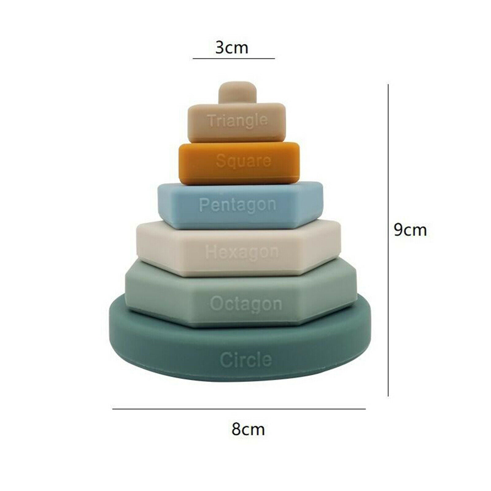 6pcs Baby Soft Stacking Rings Toys Squeeze Toddler Toys for Boys Girls