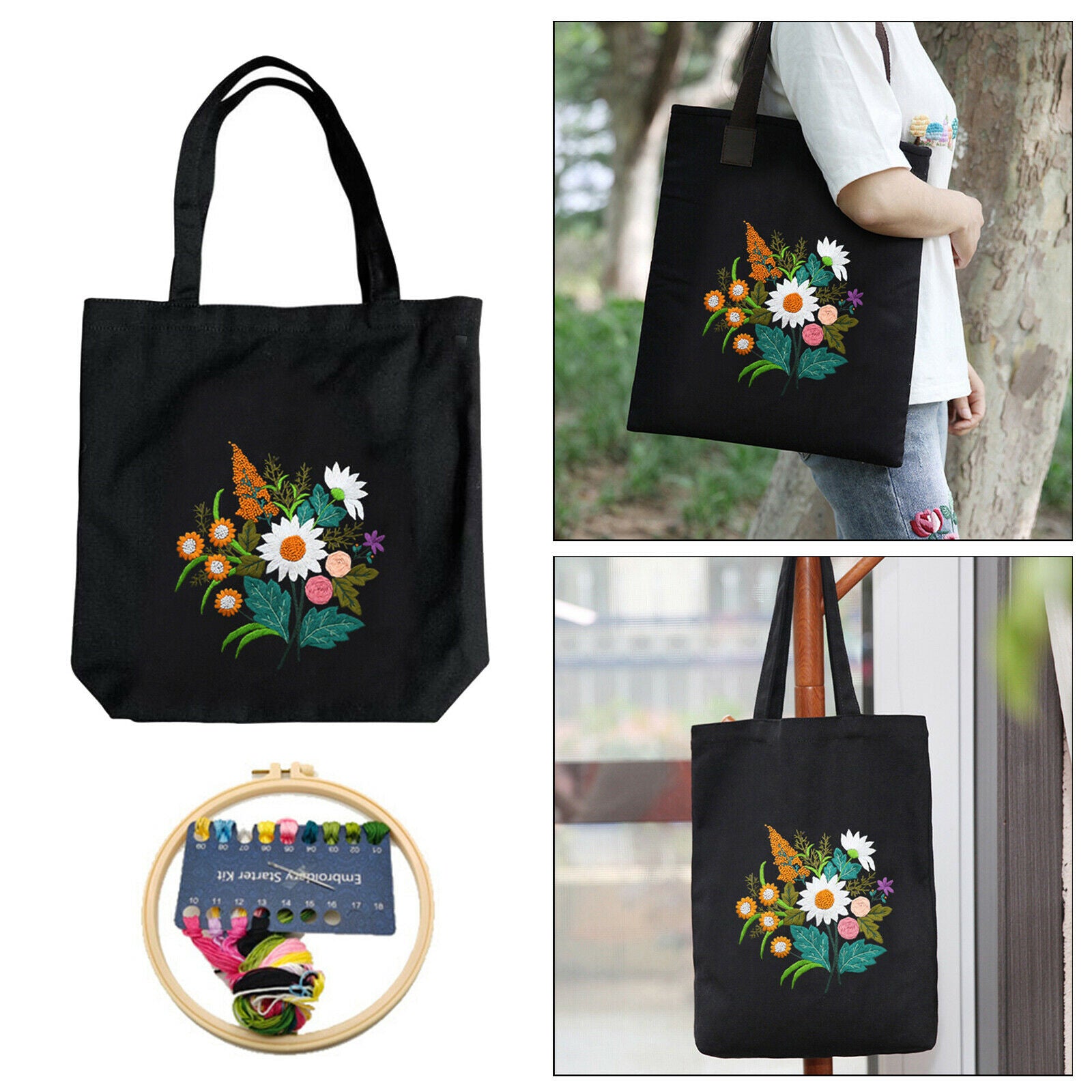 Canvas Tote Bag Embroidery Kit Cross Stitch Kit and Tool Morning Light Grass