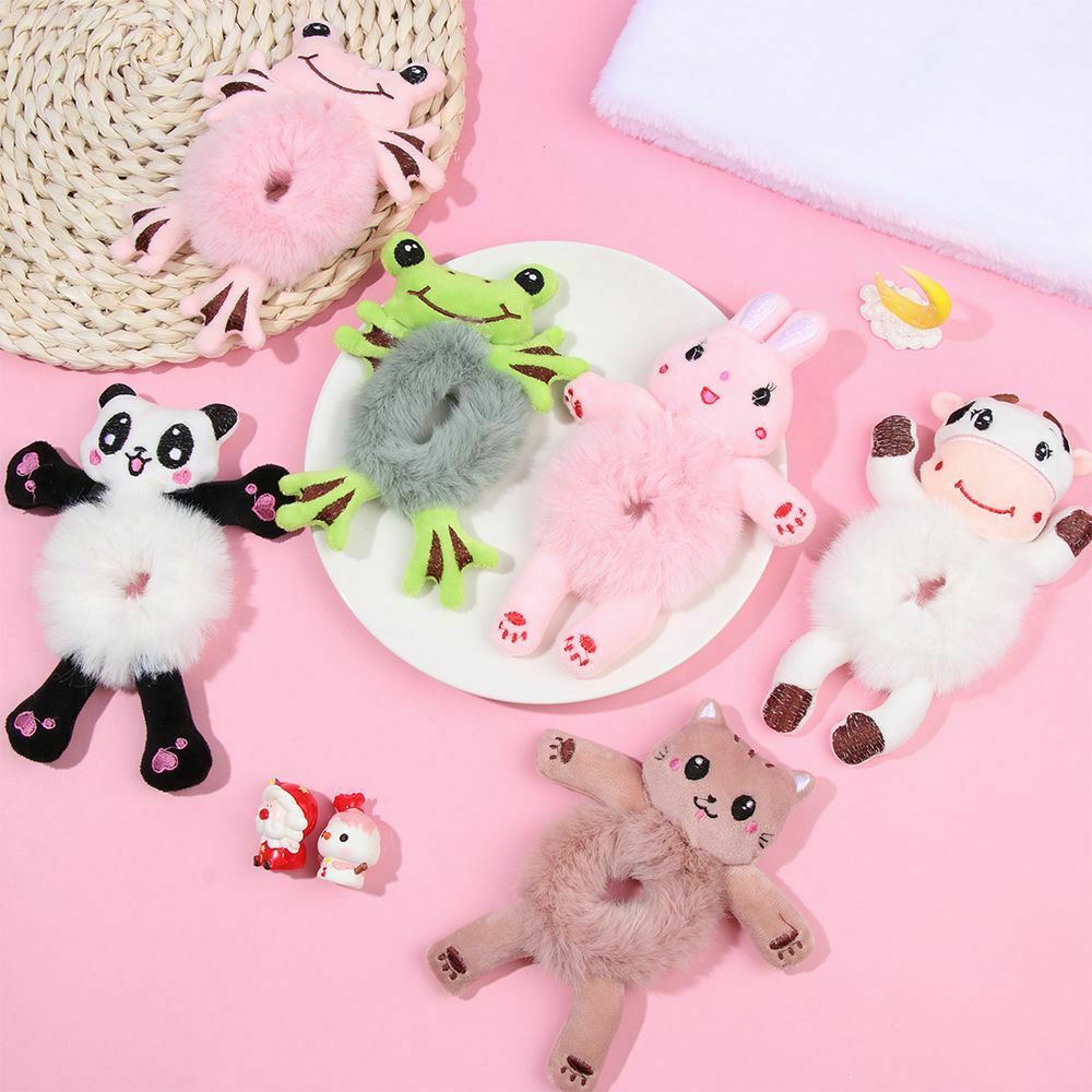 Cute Scrunchie Elastic HairHoop Headband Plush HairBands Animal Hair Ties