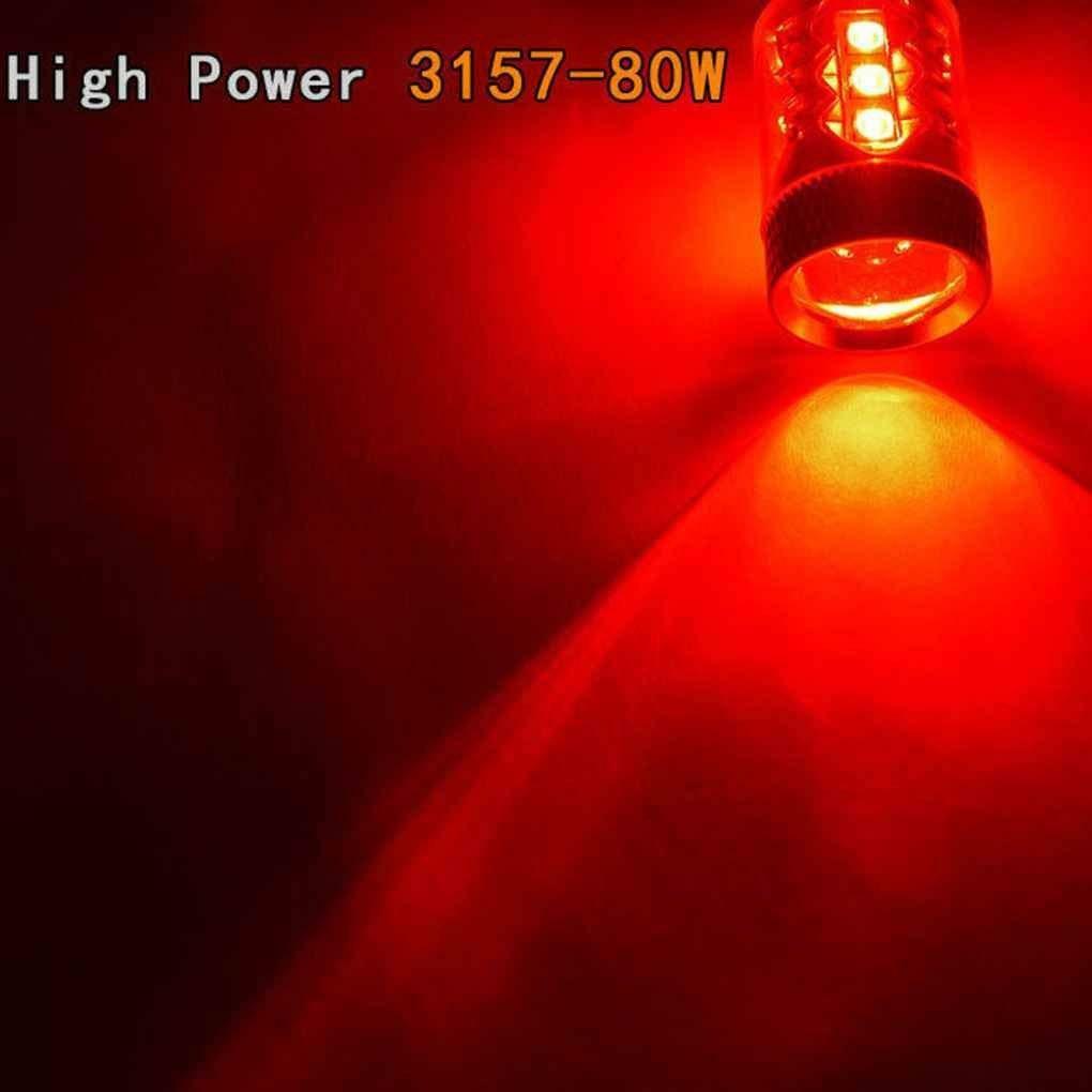 Pure Red Color 3157 80W LED Tail Brake Stop Turn Signal Light 12V-24V DC 2 Piece