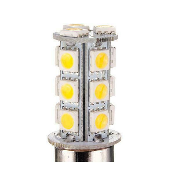 10x Warm White 1156 BA15S Trailer Interior 12V LED Lights Bulbs 18 SMD 5050