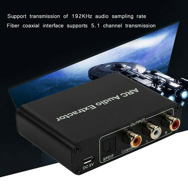 HDMI Digital To Analog Coaxail ARC Audio Extractor Converter Adapter 3.5mmDEAU
