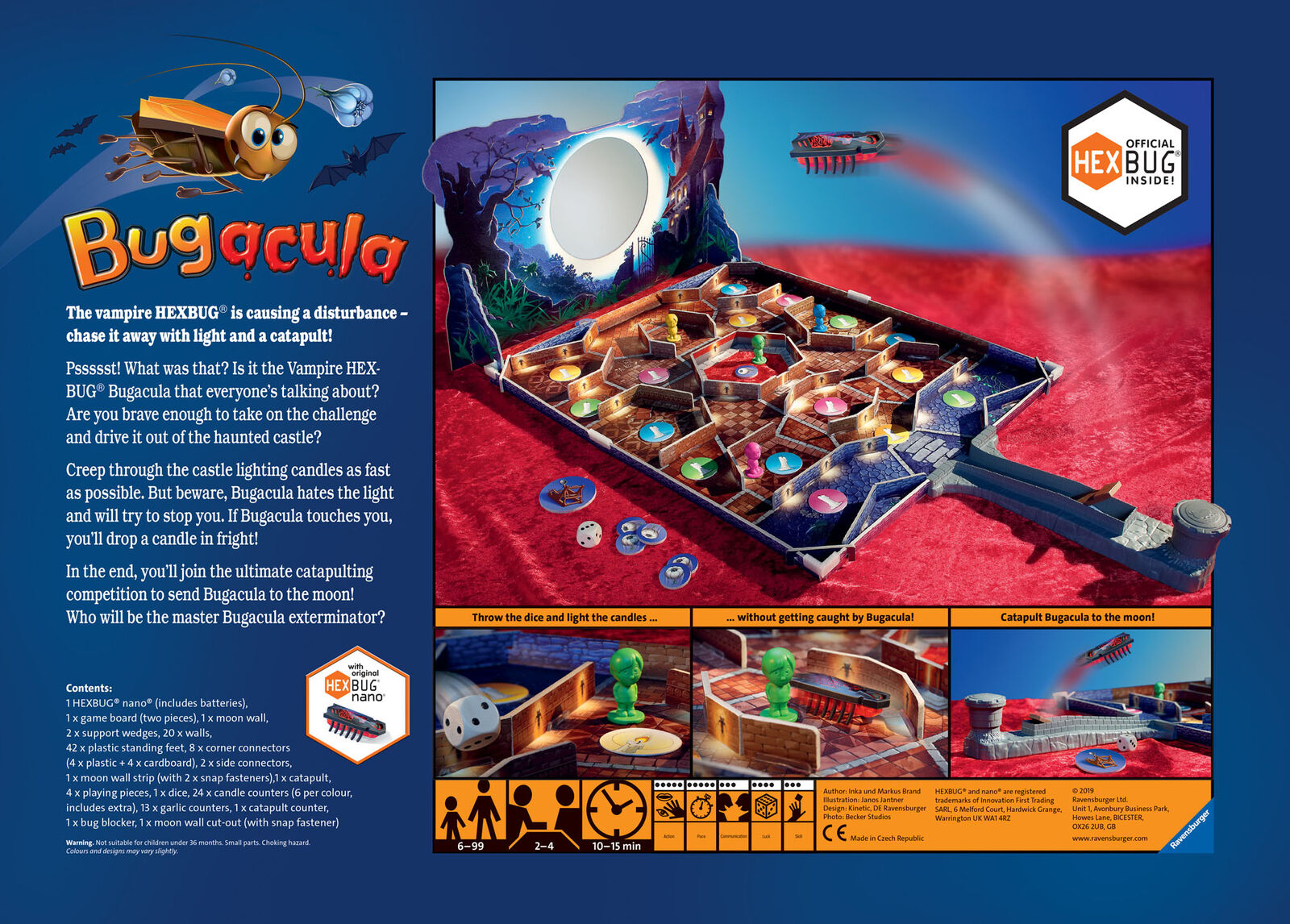 20540 Ravensburger Bugacula Board Game Suitable for ages 6 years and up.