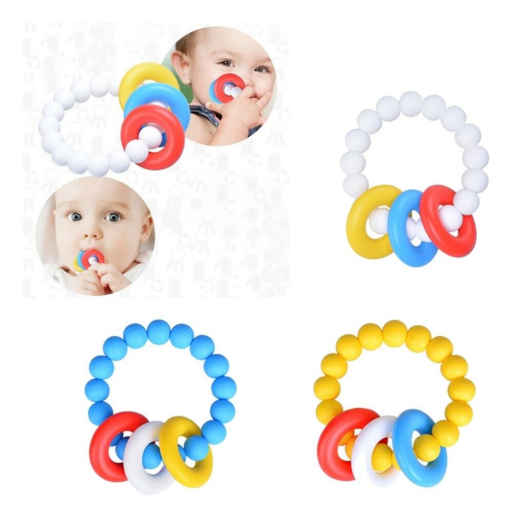 Baby Teething Toys BPA Free Children's Silicone Teething  Bracelet White