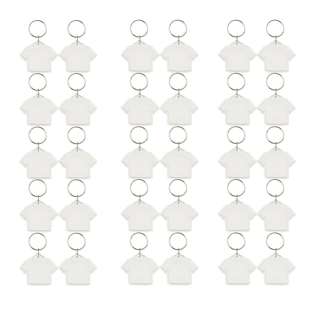 20PCS/PACK Clothes Shape Blank Insert 45mm DIY Photo Picture Frame Key Chain