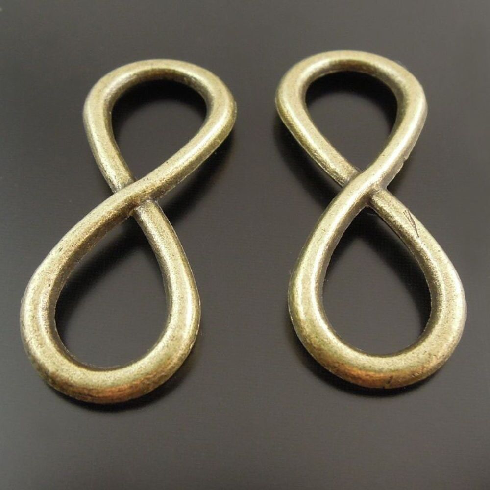 10 Retro Bronze Infinity Charm Bracelet Connector Alloy Pendant Jewelry 31*13mm