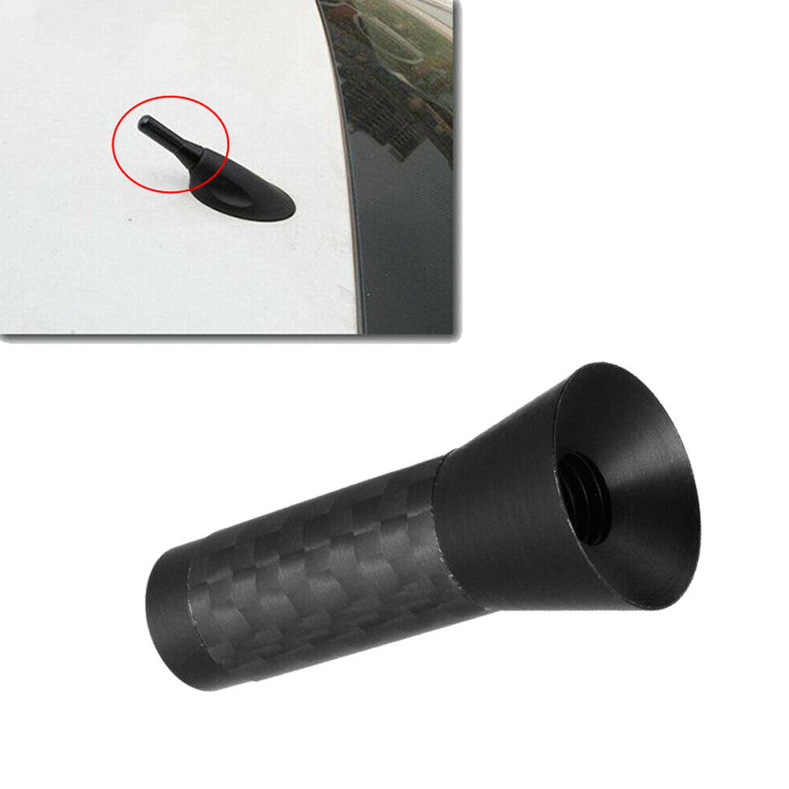 3.5cm/1.4" Carbon Fiber Screw Aluminum Car Short Stubby Mast Antenna Accessories