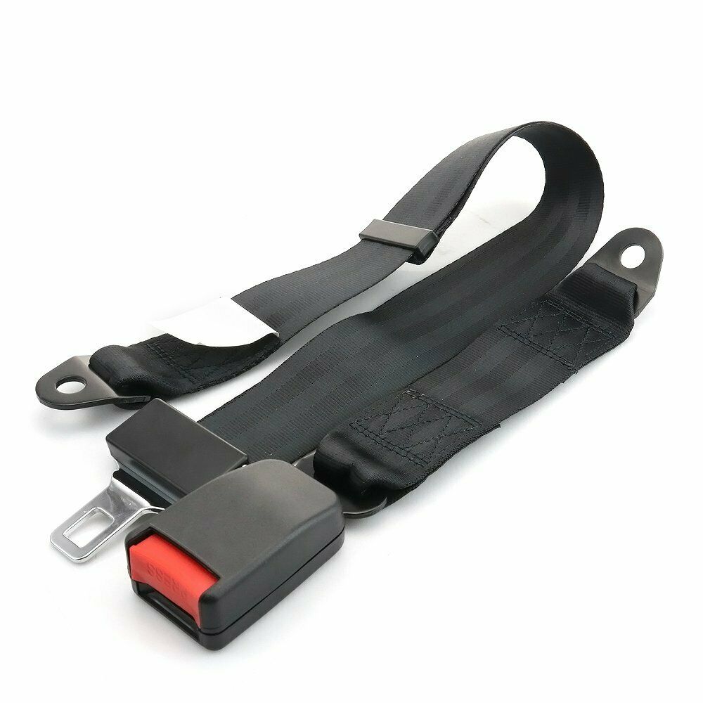 2PCS Safety Belt 2 Point Harness Clip Adjustable Seat Belt Black Car Universal