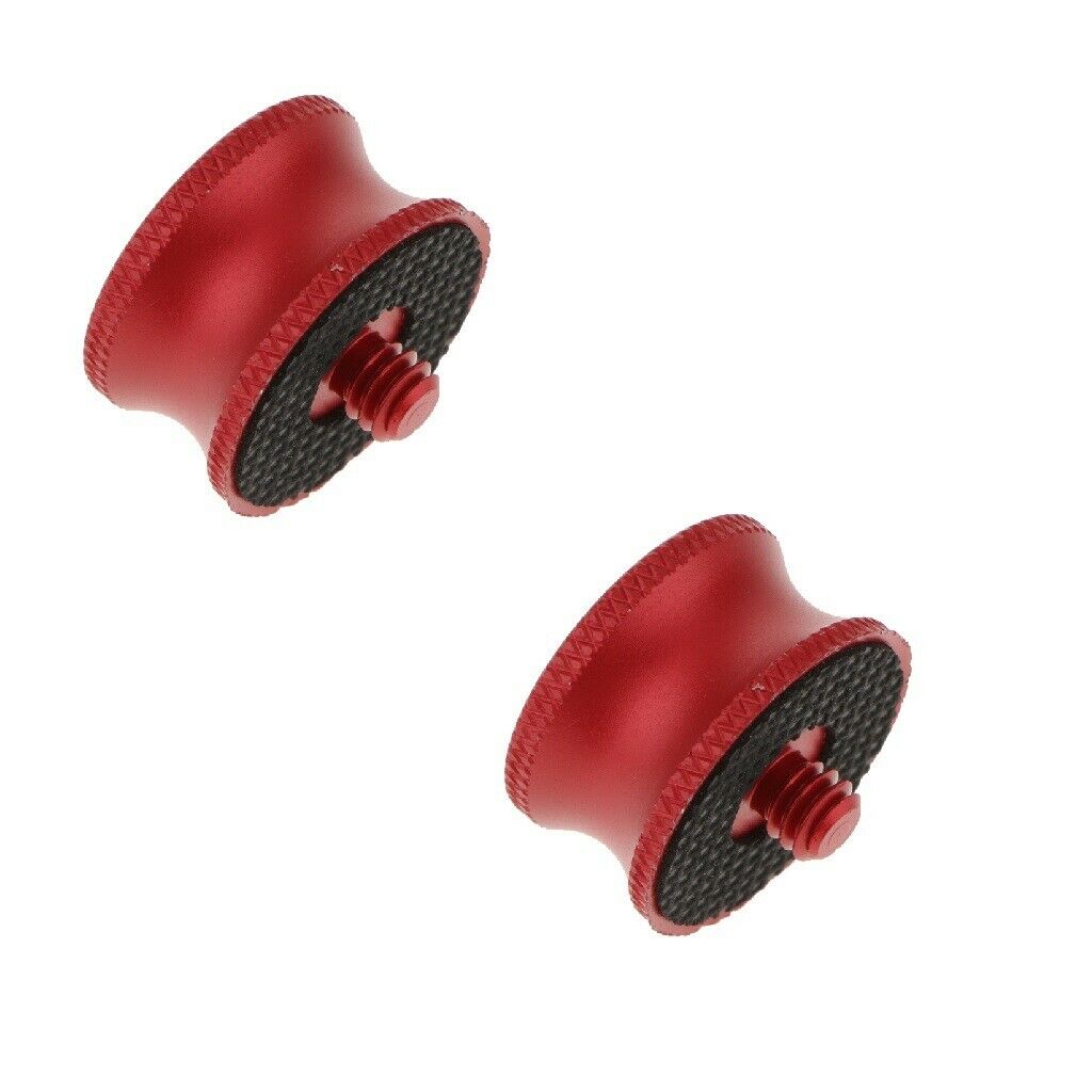 2 Pieces 1/4" to 3/8" Adapter Screw for Tripod Ball Head Monopod Red