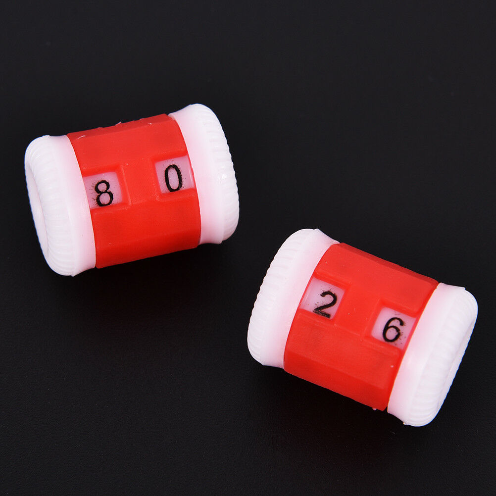 2pcs plastic knitting needles counter weaving tools number marker red&blu.l8