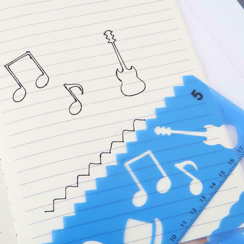 12Pcs Kids Cartoon Drawing Molds Ruler Plastic Children Painting Stencils DIY