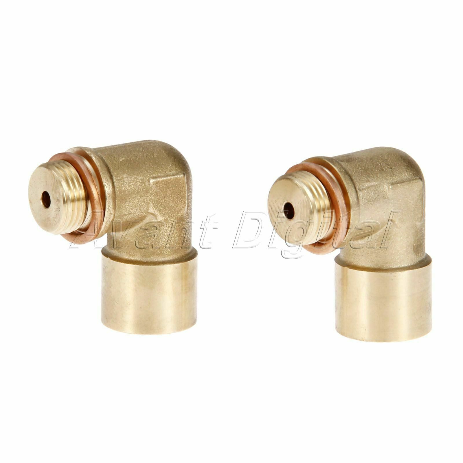 Brass Oxygen Sensor Exhaust Extension Spacer CEL Fix 90 Degree Angled Bung 2Pcs