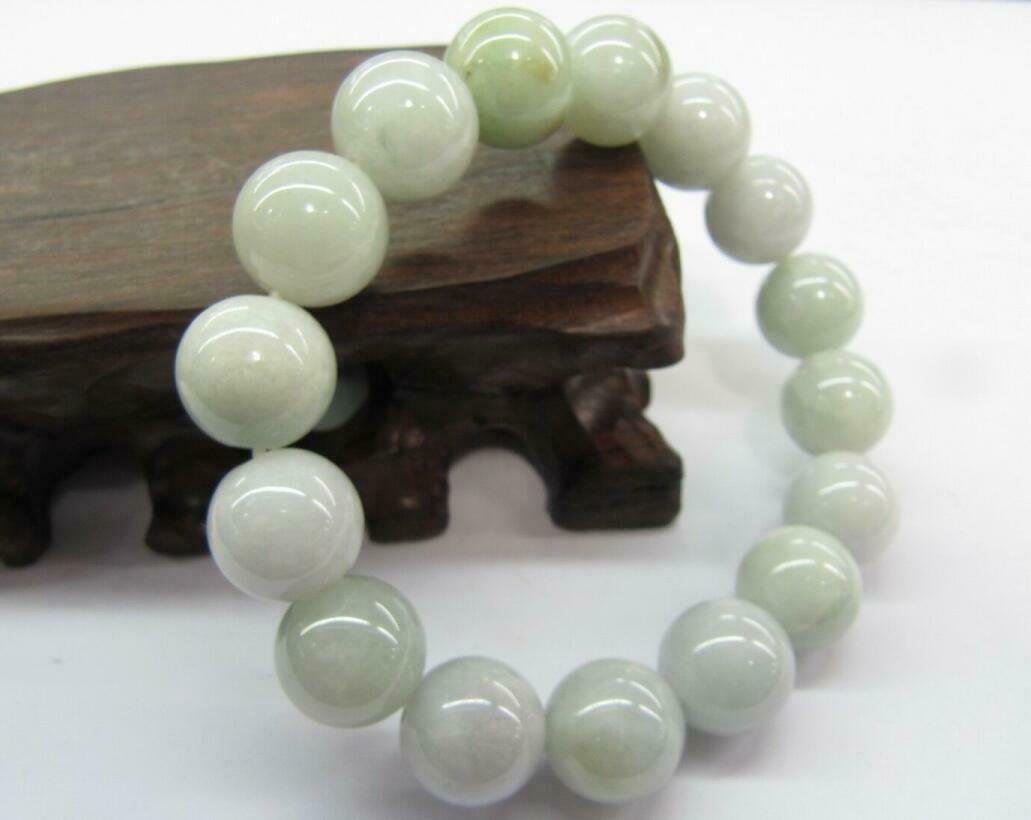 Natural Certified Grade A Jade (jadeite) 13-14mm Round Beads Bracelet