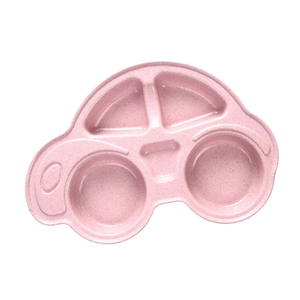 Cute Car Shaped Meal Tray Food Fruit Plate for Baby Toddler Children's Pink