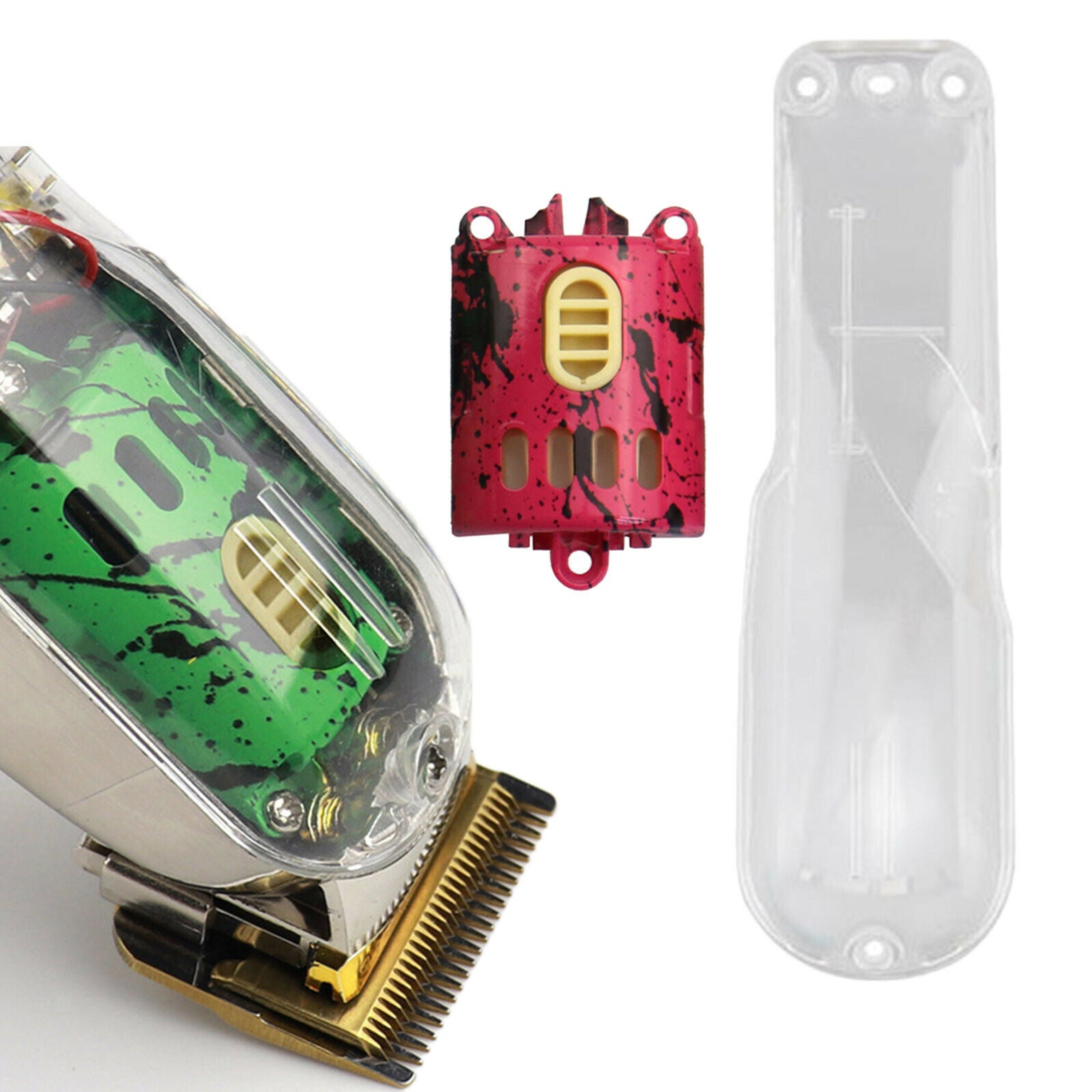Motor Cover Housing Case Kit for 8148 8504 Hair Clippers Switch Pink clear