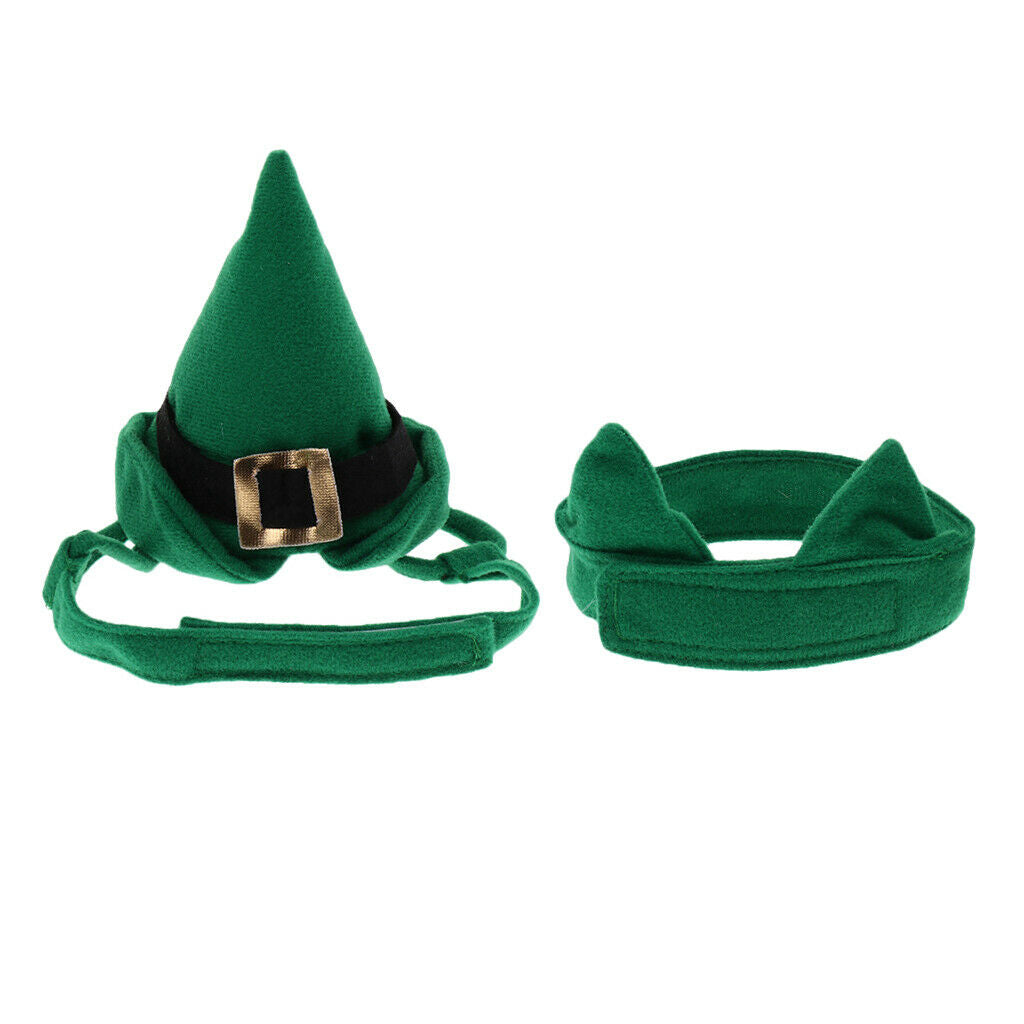 Cute Pet Cat Dog Christmas Caps Party Costume Hat Costume Headwear Green