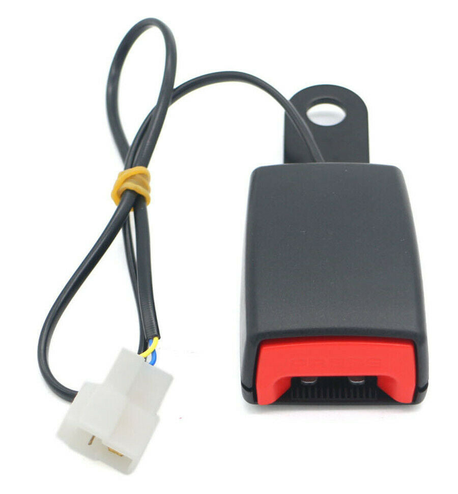 7/8" Car Truck Seat Belt Buckle Pad Socket Plug Connector W/ Warning Cable Set