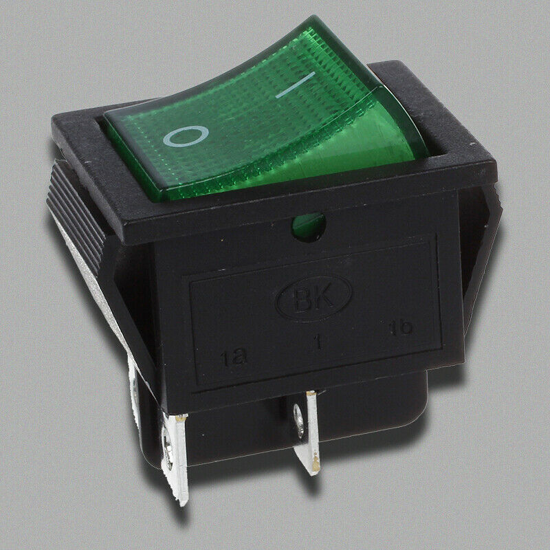 Green Light 4 Pin DPST ON/OFF Snap in Boat Rocker Switch 16A/250V 15A/125V AC O2