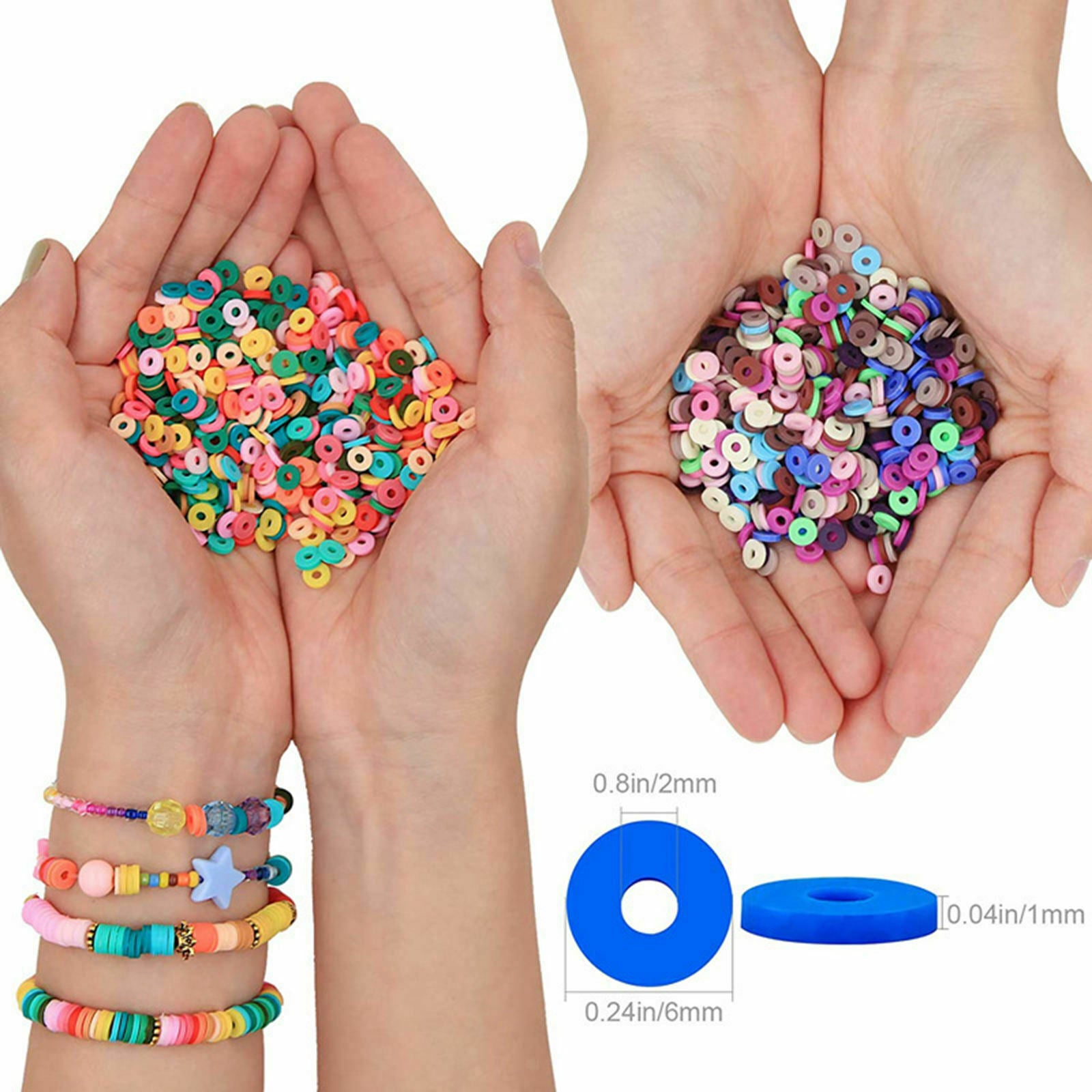 Polymer Clay Spacer Beads 6mm Letter Circle Beading Jewelry Making for Rings