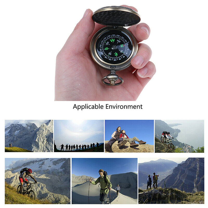 Retro Pocket Watch Compass Outdoor Tools Hiking Adventure Camping Equipme,nJ XC