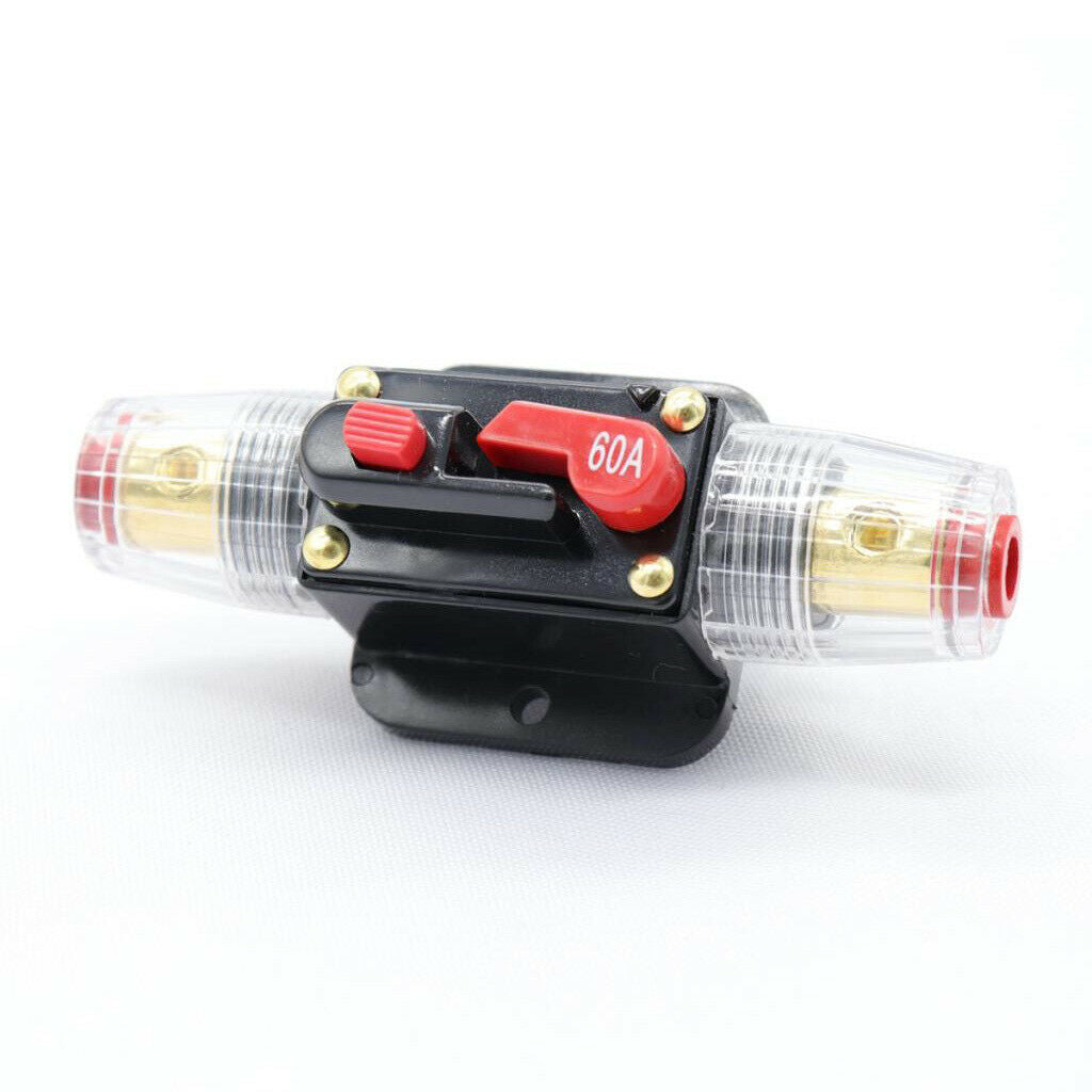 12V 60A Car Audio Inline Circuit Breaker with Manual Reset Switch Fuse Holder
