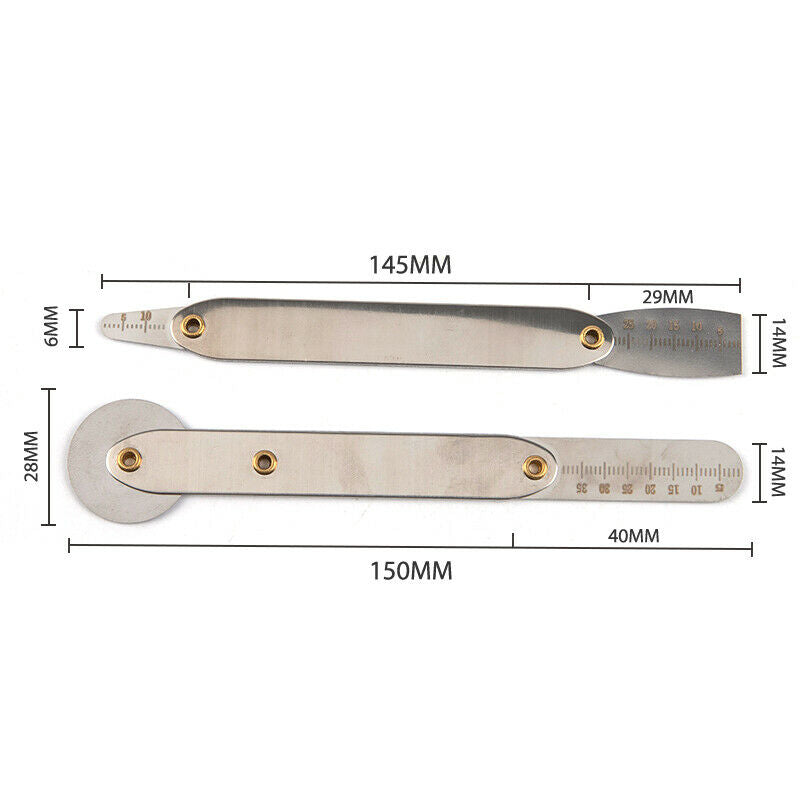 2Pcs Phone LCD Screen Back Cover Crowbar Opener Ruler Steel Roller Prying ToBDA