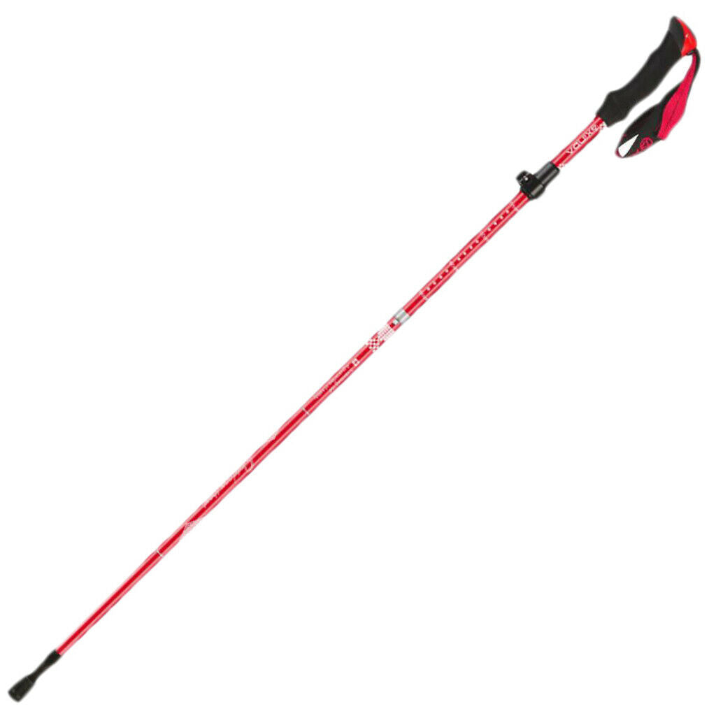 Collapsible Telescopic Hiking Trekking Pole Adjustable Walking Stick Red