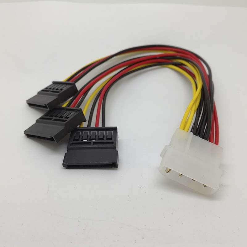 4 pin IDE Molex to 3 Serial ATA SATA Power  Splitter  Cable connectors  /BX