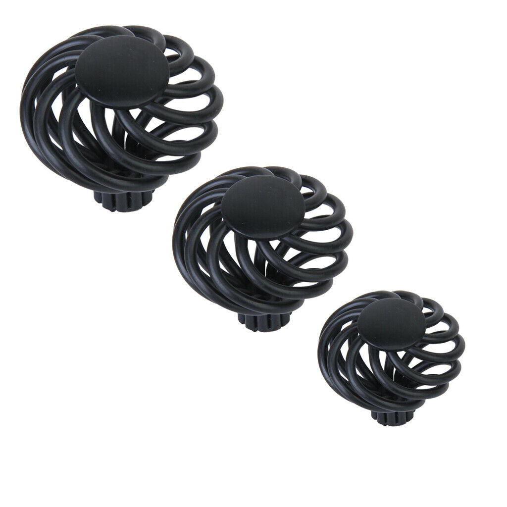 6pcs 34mm Round Bird Cage Wardrobe Cabinet Cupboard Door Drawer Handle Knob DIY