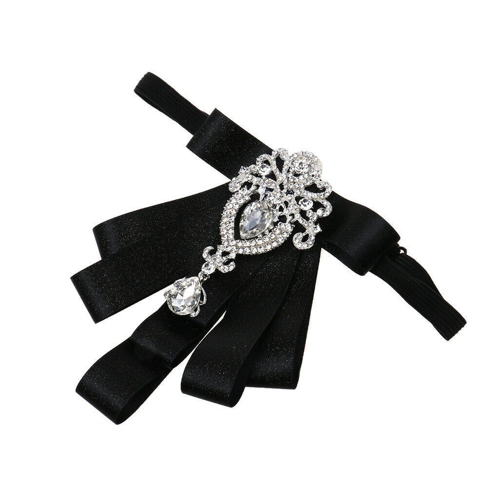 2x Mens Bow Tie Rhinestone Cravat Wedding Accessories Banquet/Party Neckwear