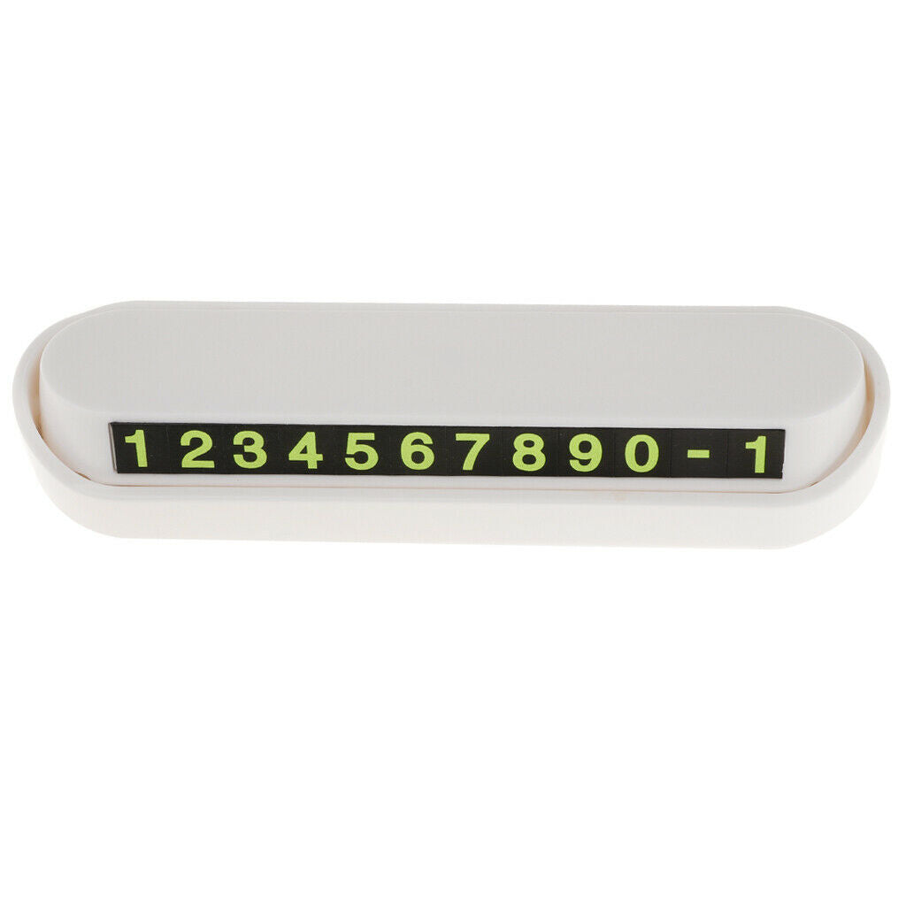 Temporary Parking Card Magnetic Phone Number Plate Holder Sucker  White