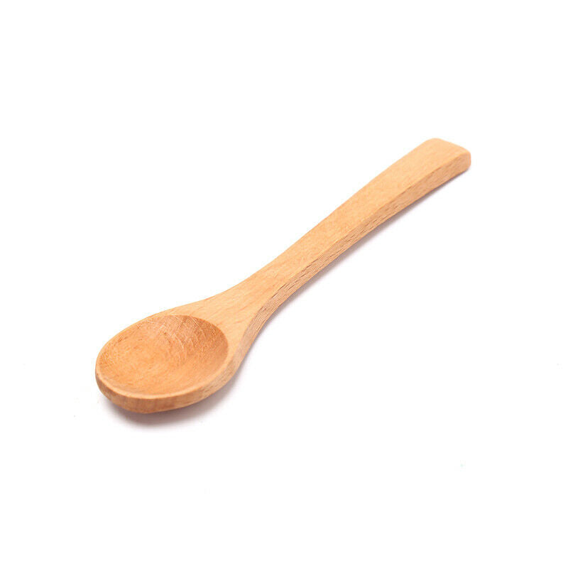 1X Wooden Round Bamboo Spoon Soup Tea Coffee Salt Spoon Kitchen Tools Cut.l8
