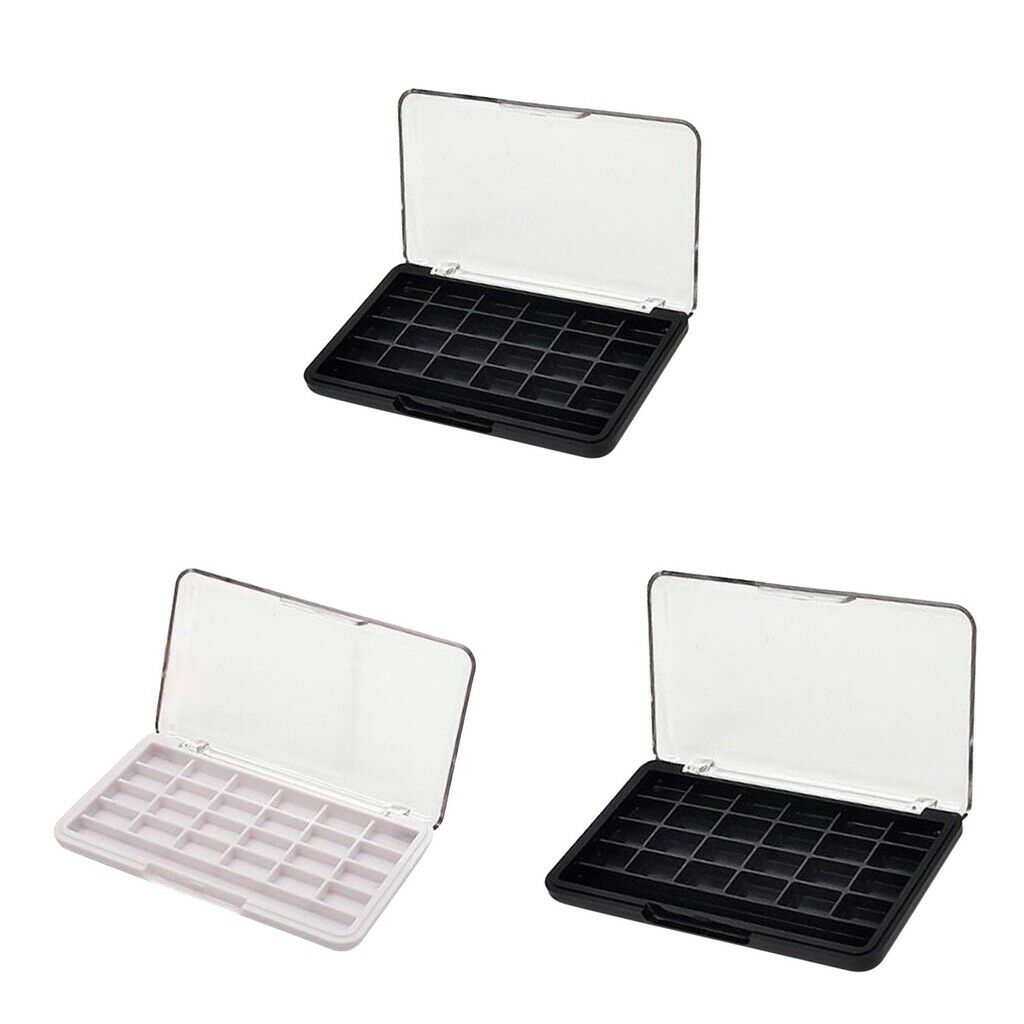 3Pcs 24 Grids Empty Makeup Lipstick Cosmetics Powder Blusher Palette Case