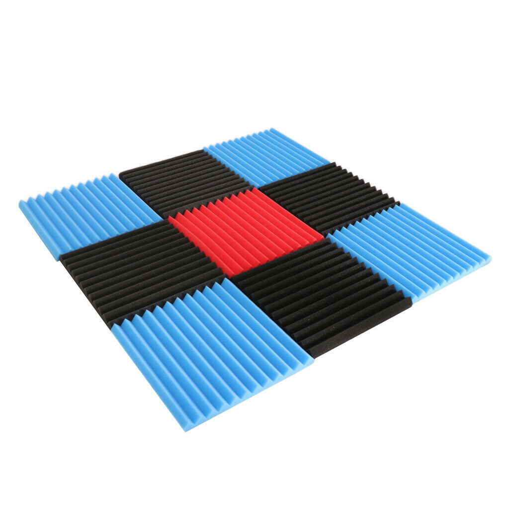 5 Pieces Studio Acoustic Foam Sound Proof Panels Nosie Dampening Foam Black