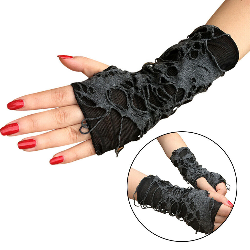 Fingerless Gloves Rock Arm Warmer Ripped Gloves Party Clothes Accessories
