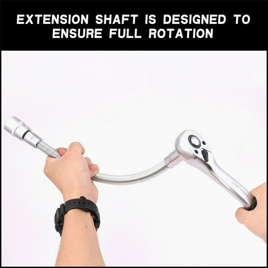 3PCS Alloy Flexible Socket Extension Cable Flex Bar Ratchet Light Impact Tools