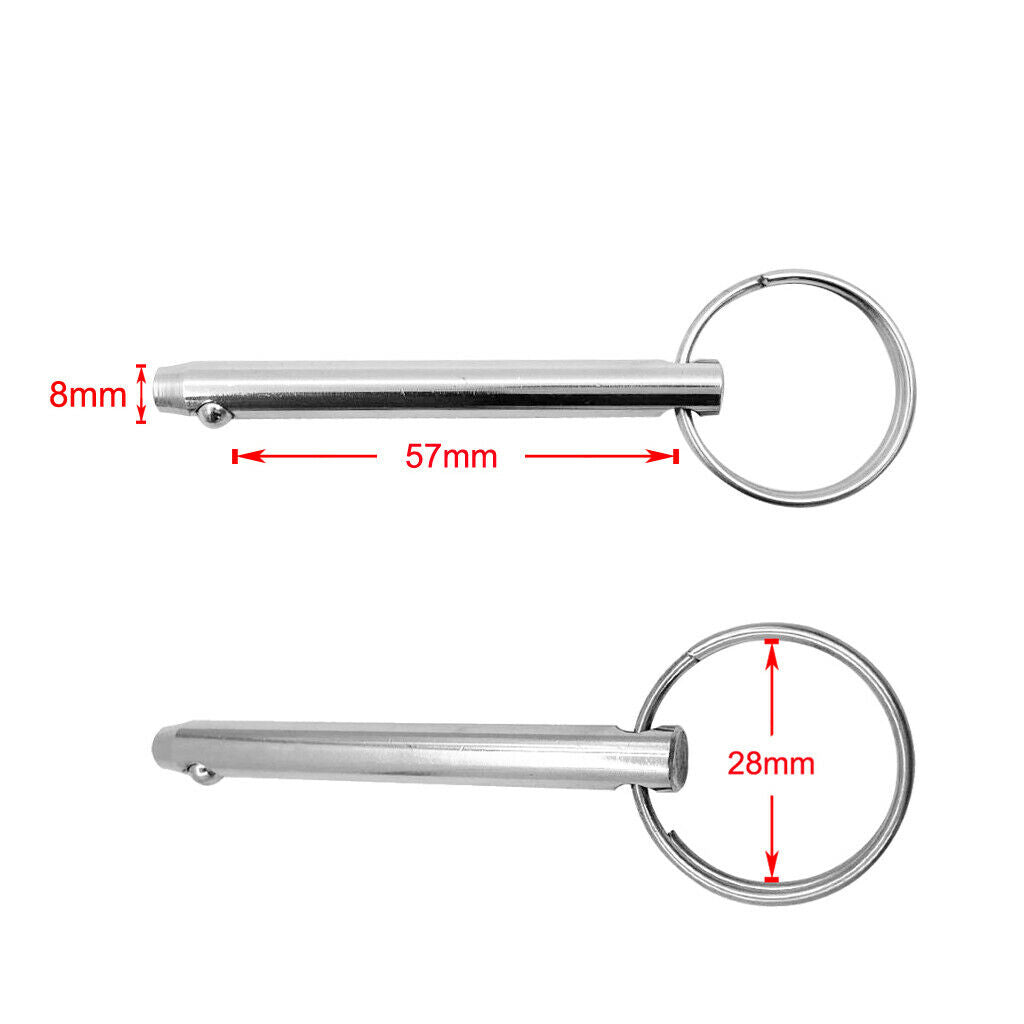 316 Stainless Steel Boat Bimini Top Hinge Ball Pin 5/16" 76MM Marine Grade