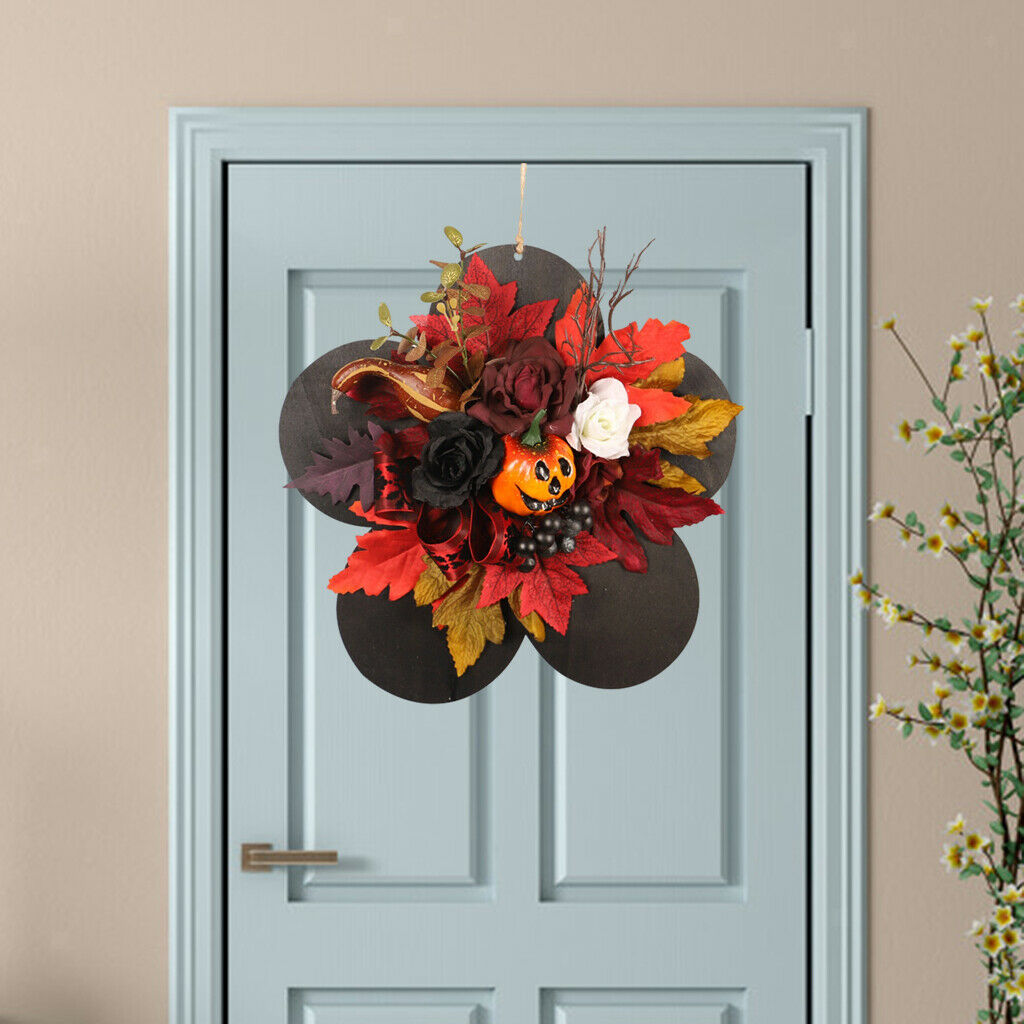 Pumpkin Front Door Sign Plants Doorplate Hanging Fall Halloween Home Decor