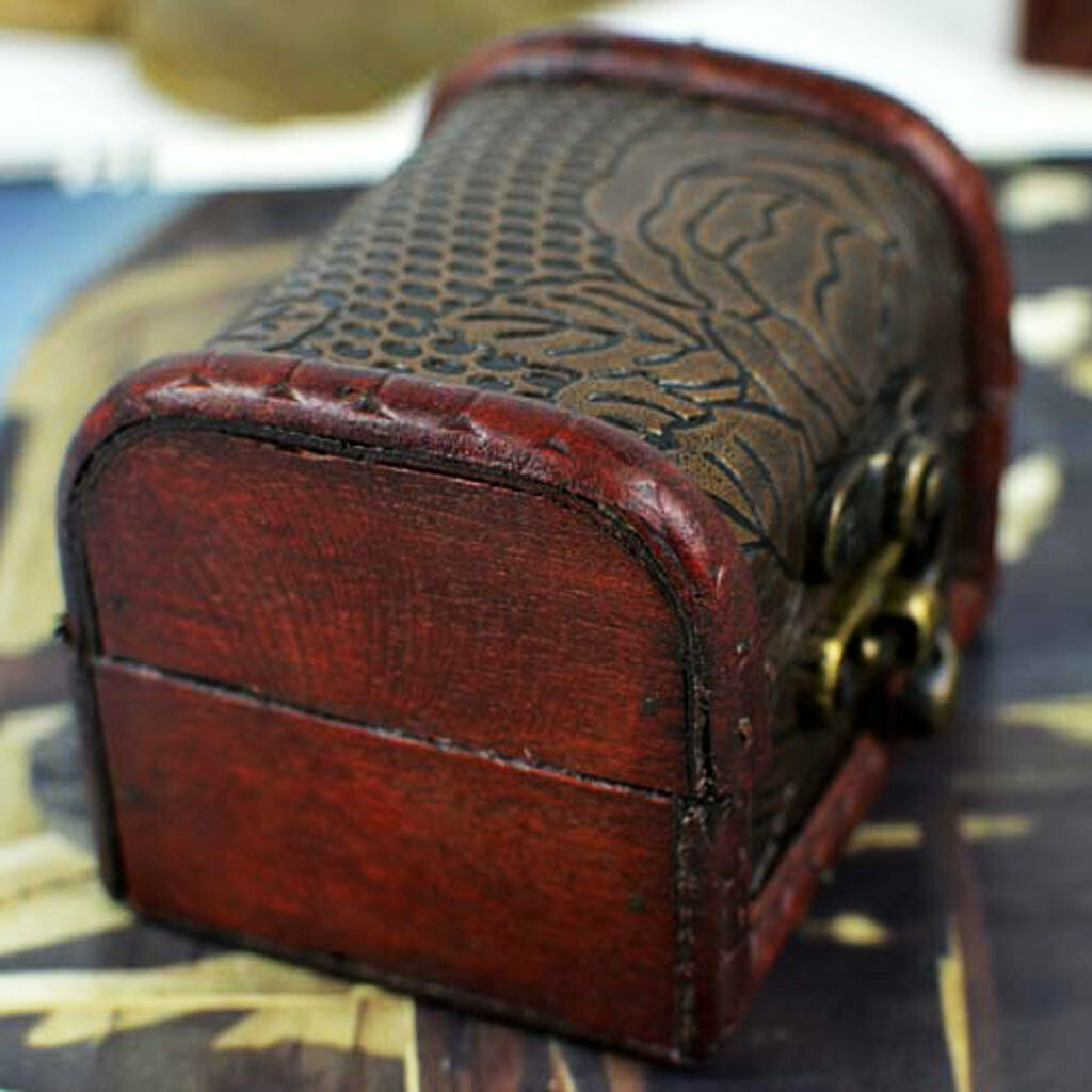 Retro Wooden Case Jewelry Gift Box Container