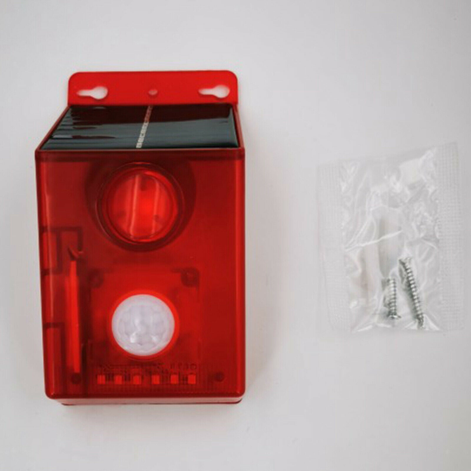 Solar sound alarm light flash warning motion sensor burglar lamp 125dB