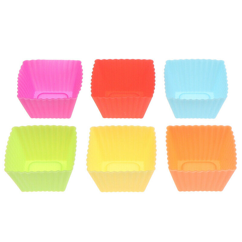 6pcs Silicone Cake Cupcake Cup Cake Tool Bakeware Baking Silicone Mold Cu.l8