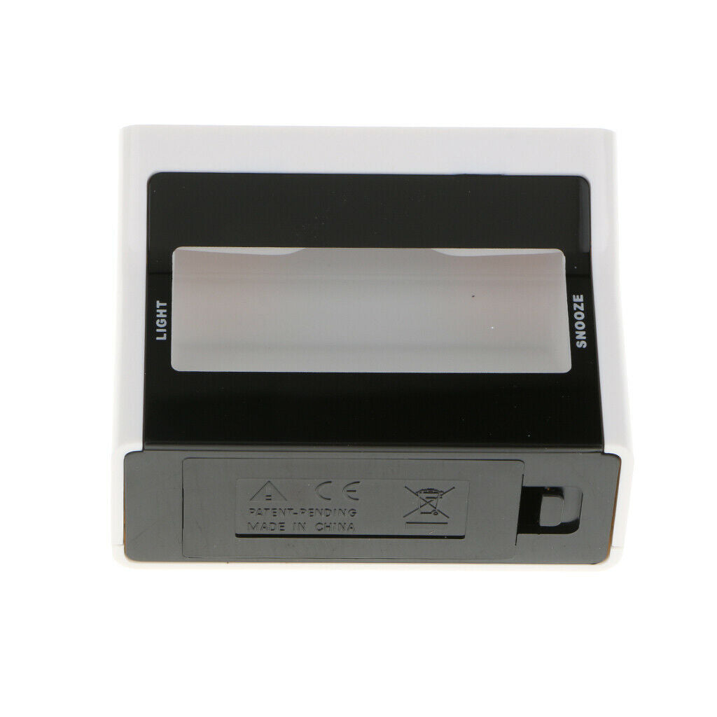 Digital Snooze Alarm Clock with Time Calendar Temperature For for Kids White