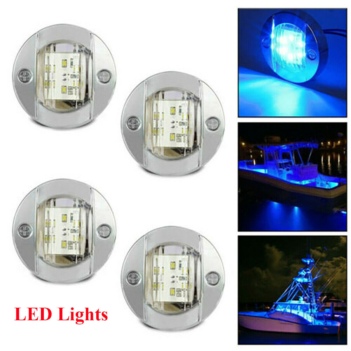 3" 12V-24V DC Corrosion Resistance Flush Navigation Lights Boat Anchor Lights