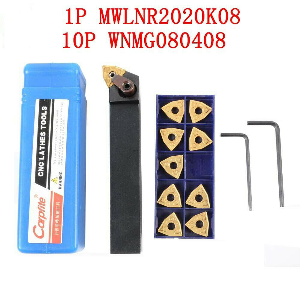 MWLNR2020K08(20*125mm)lathe External Turning Tool Holder + WNMG080408-CM INSERT