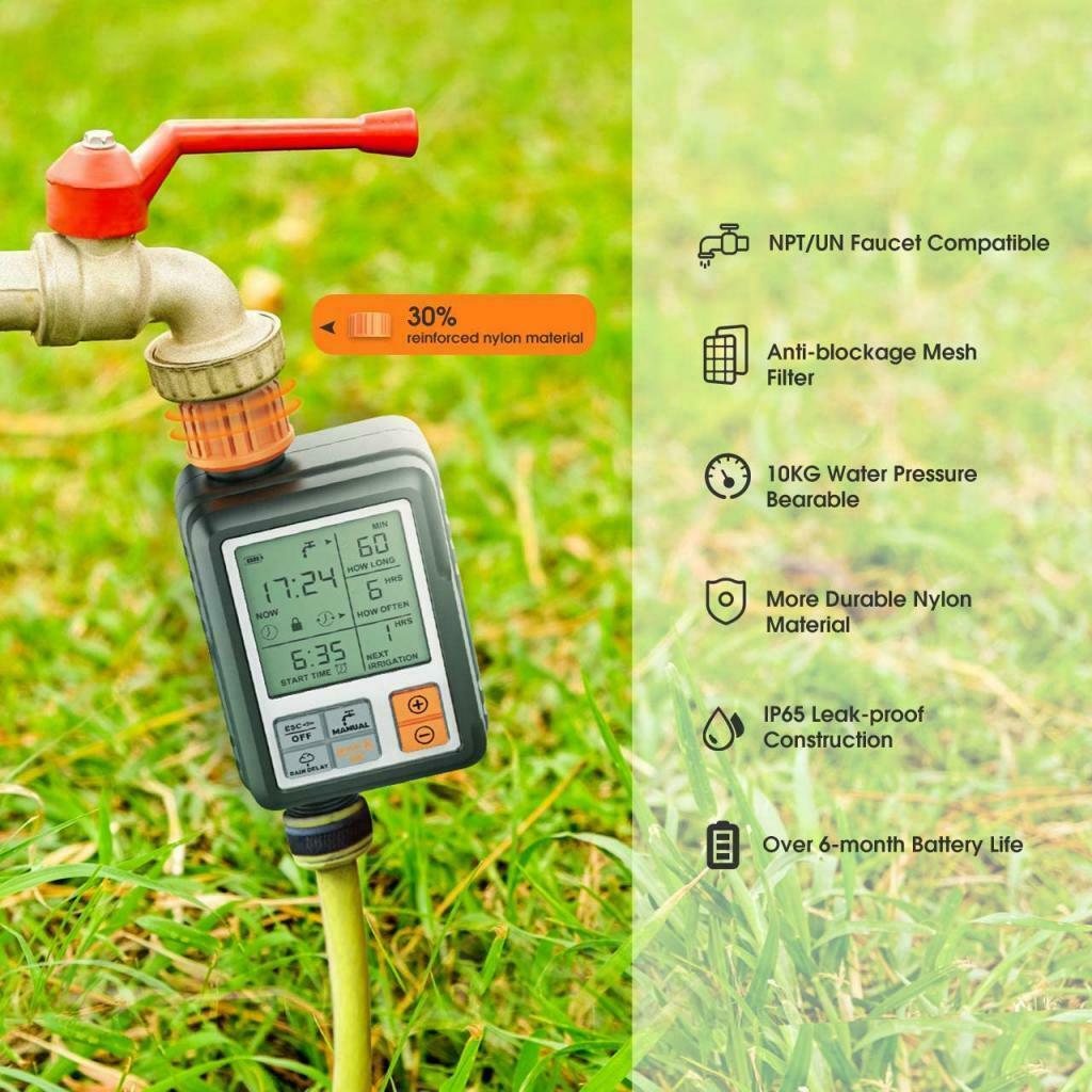 Programmable Water Timer IP65 Waterproof Upgrade Material for Garden