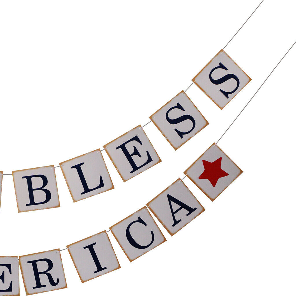 God Bless American Banner Celebration USA Party Patriotic July 4th Decor