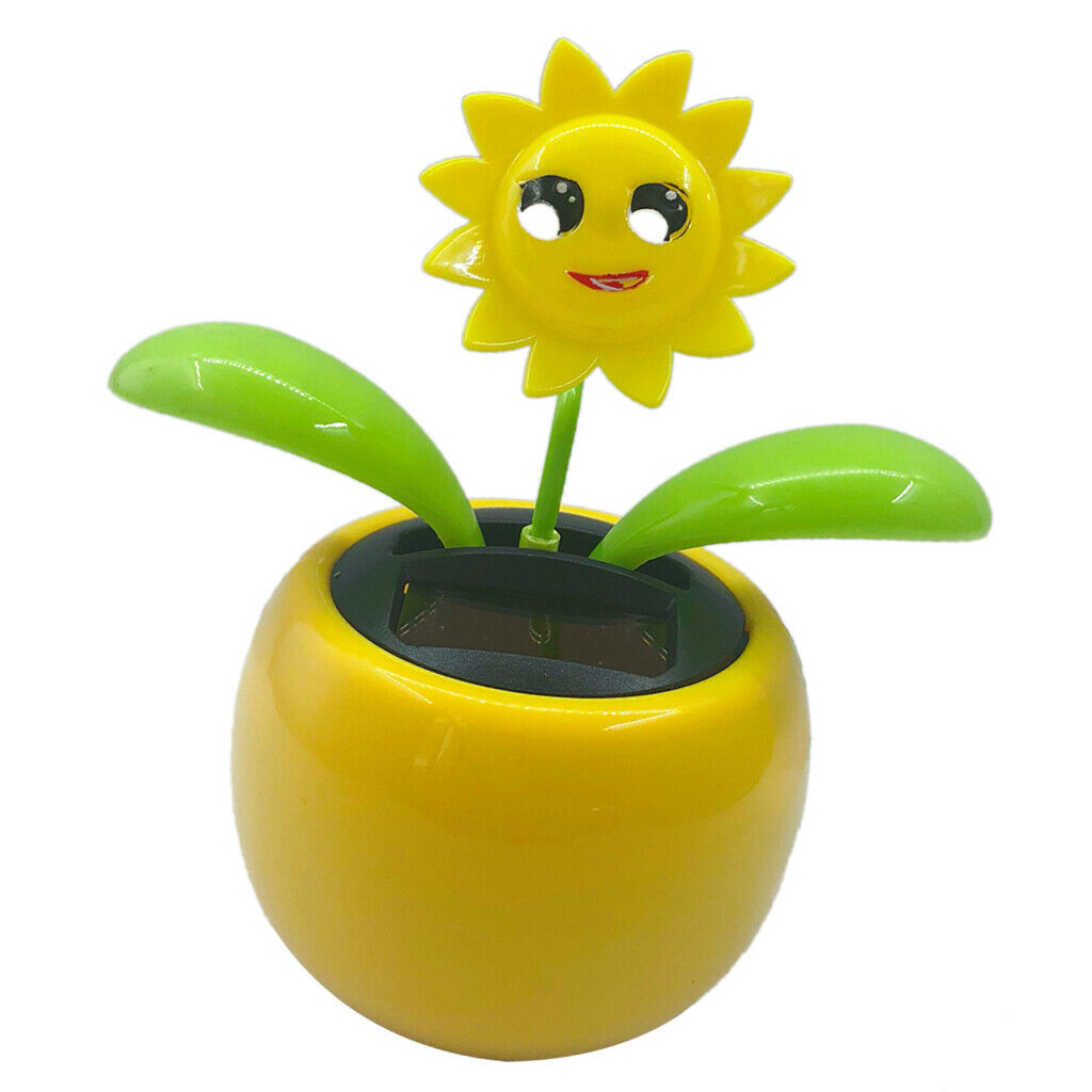 2pcs Solar Powered Dancing Toys in Colorful Pots,No Battery Shaking Bobbleheads